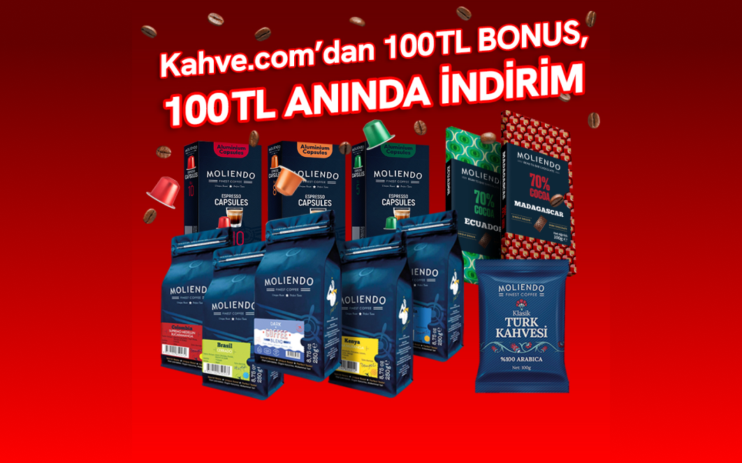 www.kahve.com ‘da 100 TL indirim ve 100 TL bonus!