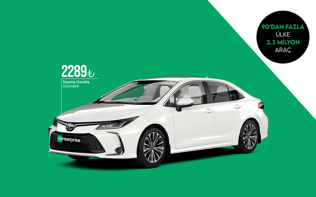 Enterprise’da Toyota Corolla Otomatik 2.289 TL’den kiralama!