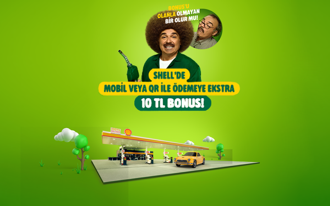 Shell’de mobil veya QR ile ödemeye ekstra 10 TL bonus!