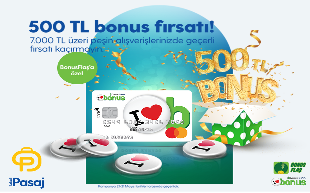 Turkcell Pasaj’da 500 TL bonus!