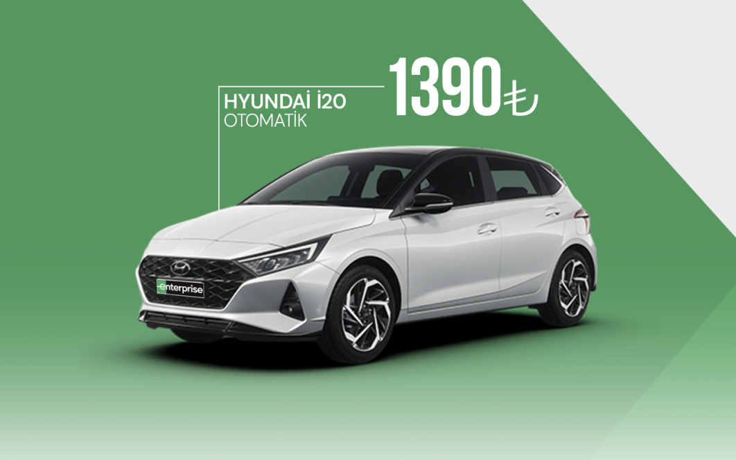 Enterprise’da Hyundai i20 otomatik 1390 TL’den kiralama!