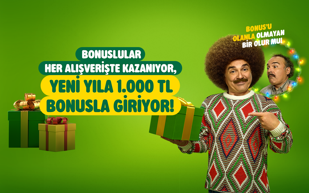 Paracard Bonuslular yeni yılı 1.000 TL bonusla kutluyor!